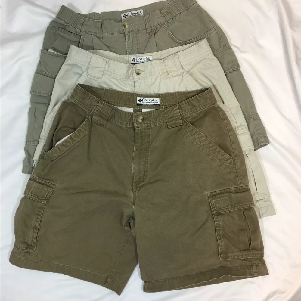 Lot of 3 Columbia Mens Cargo Shorts SZ 32 Outdoor